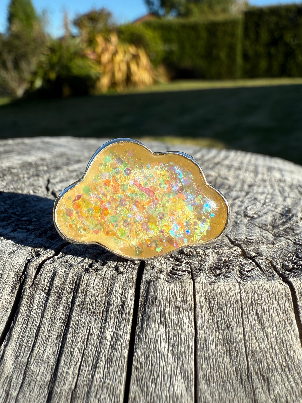 Resin Glitter Cloud Ring Size 8.25