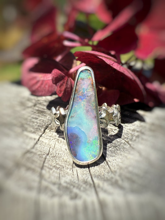 Beautiful Boulder Opal Ring SIZE 7.5 (O)