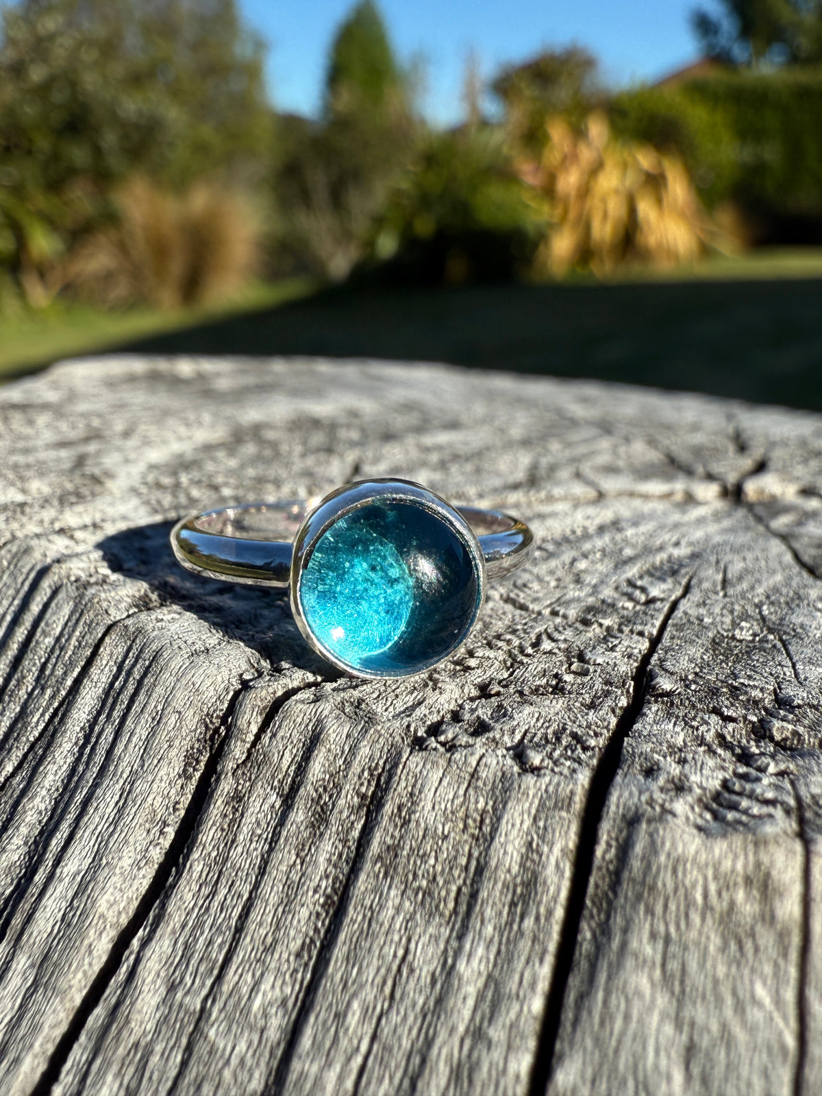 Swiss blue Topaz Ring Size 6.75