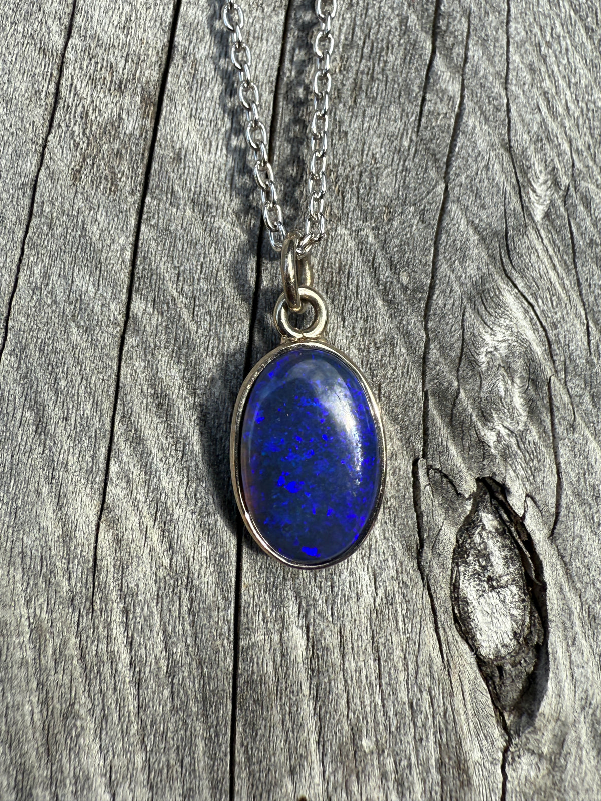 Lightning ridge opal necklace by JBD NZ