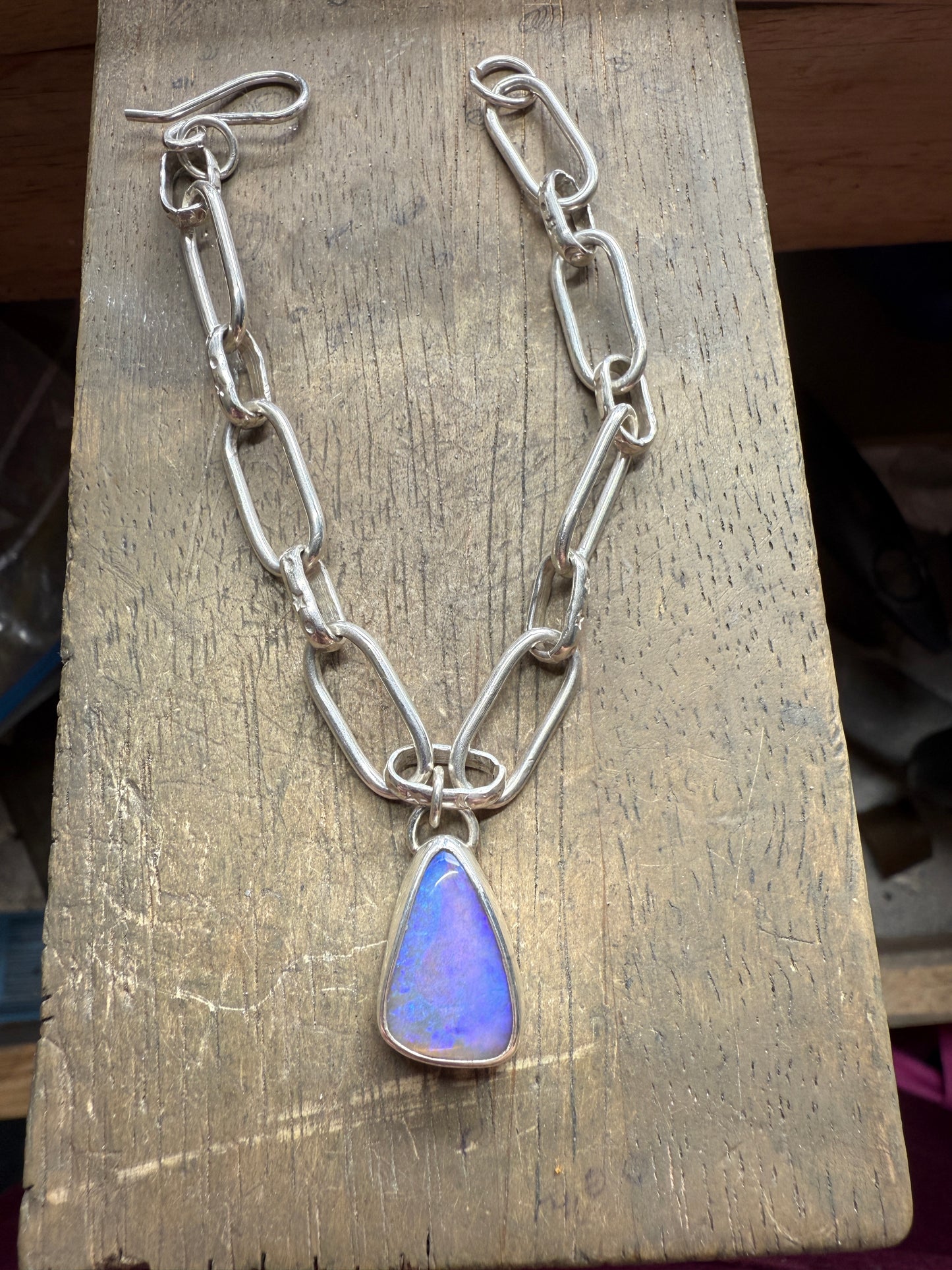 Blurple Pipe Opal Bracelet