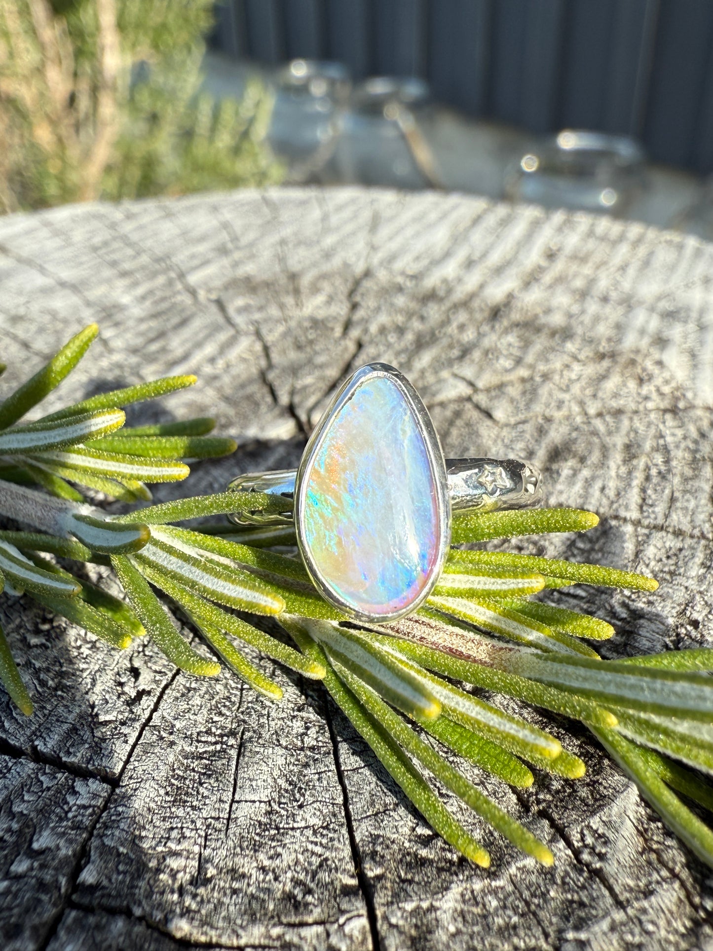 Lightning Ridge Opal Ring
