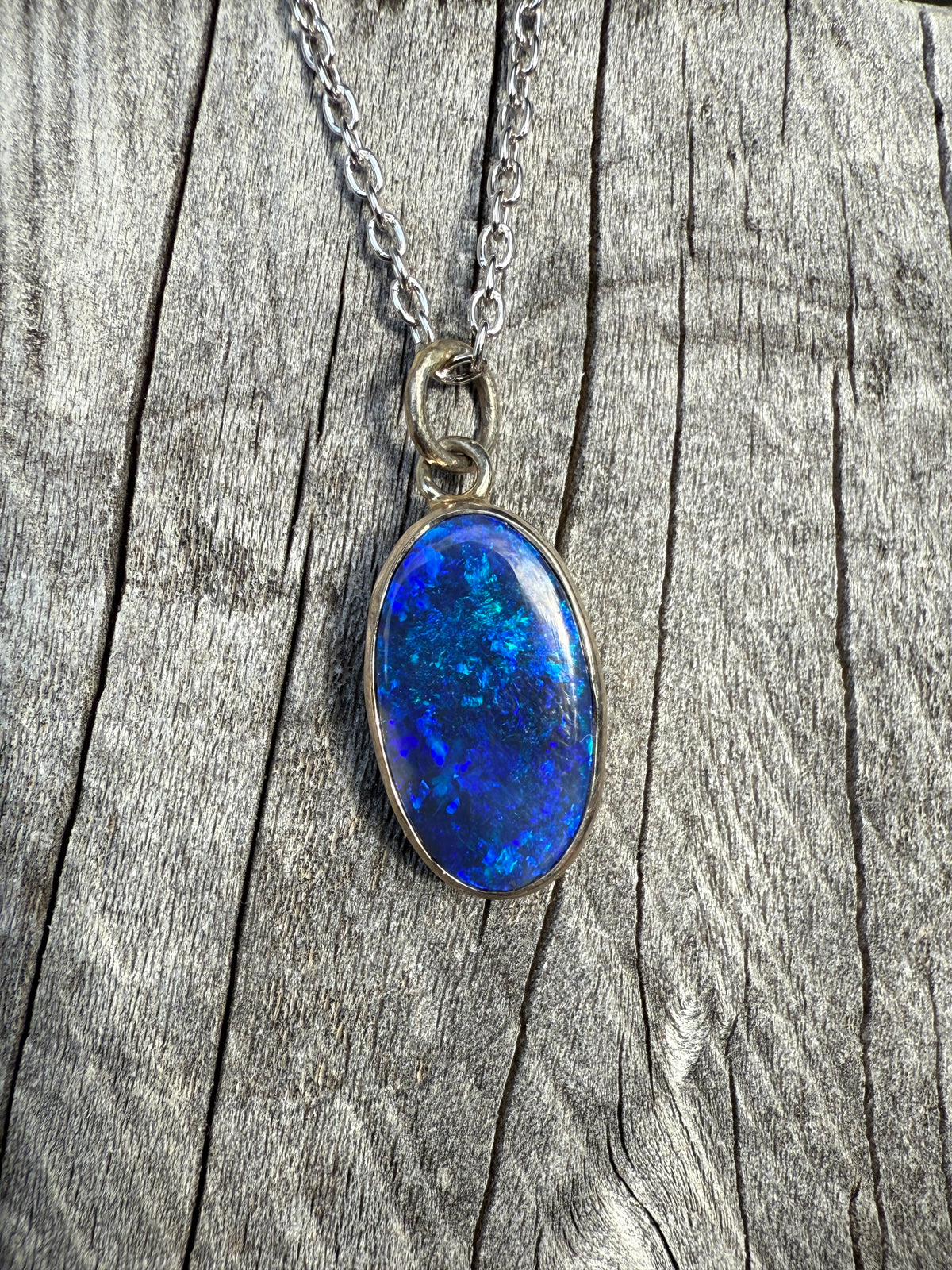 Lightning ridge opal necklace by JBD NZ