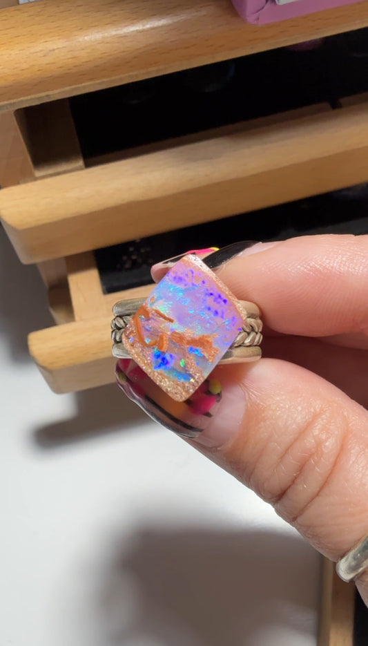 Pink and Blue pipe with OOAK band