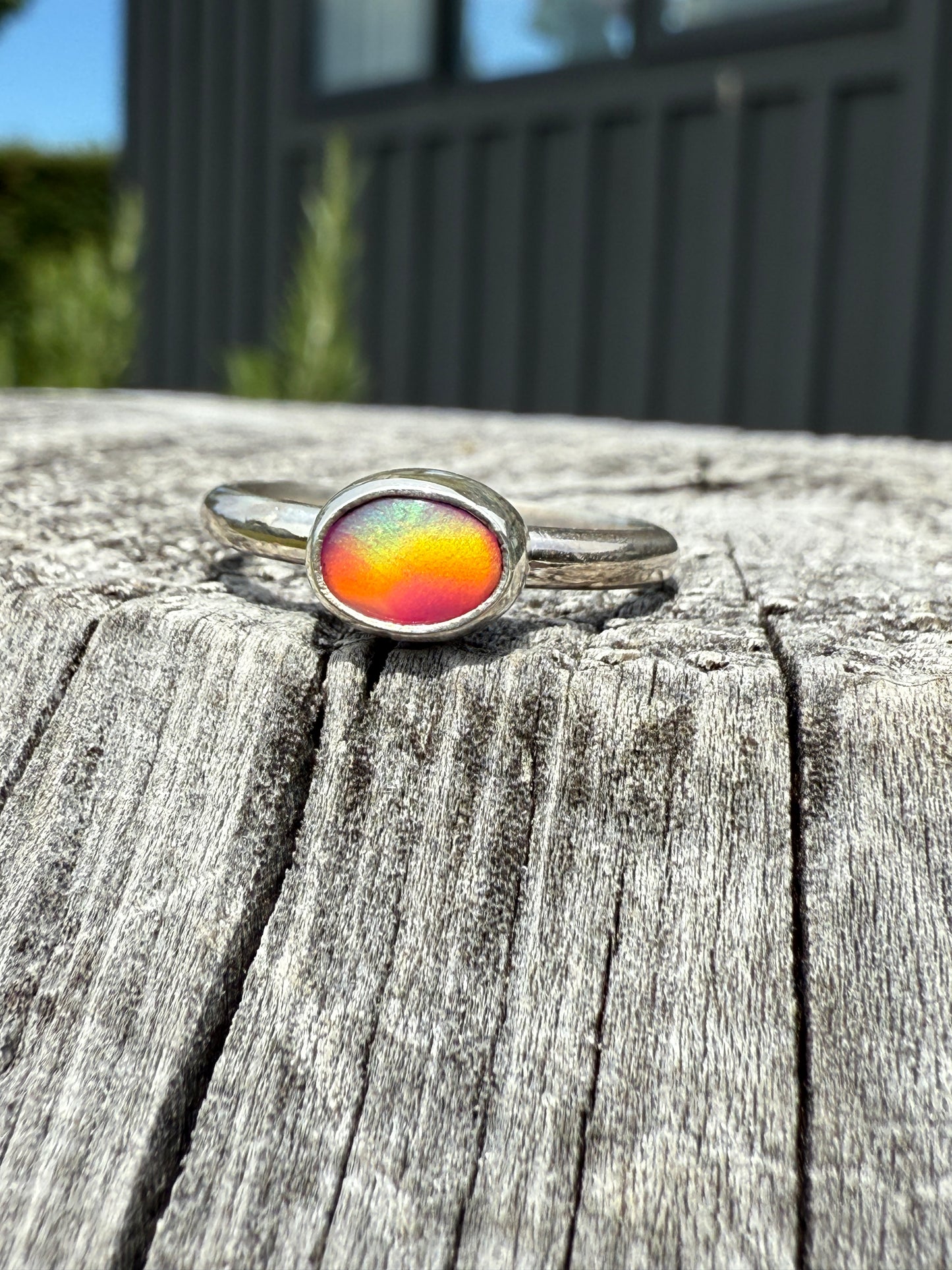 Pink Mini AuroraOpal Ring