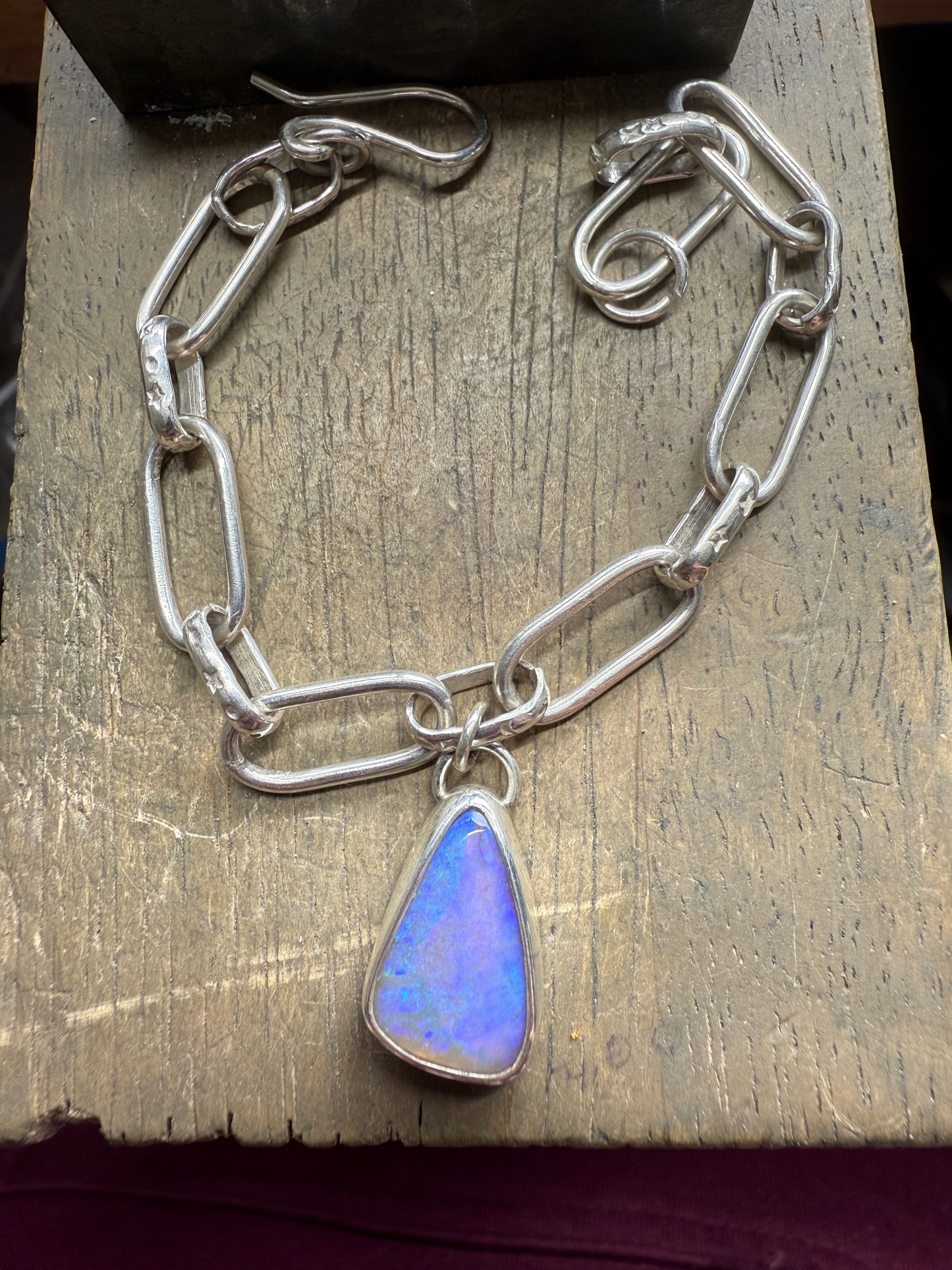 Blurple Pipe Opal Bracelet