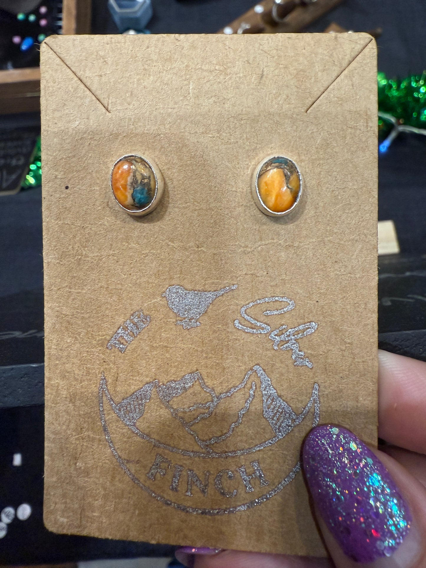Spiny Oyster Turquoise Studs
