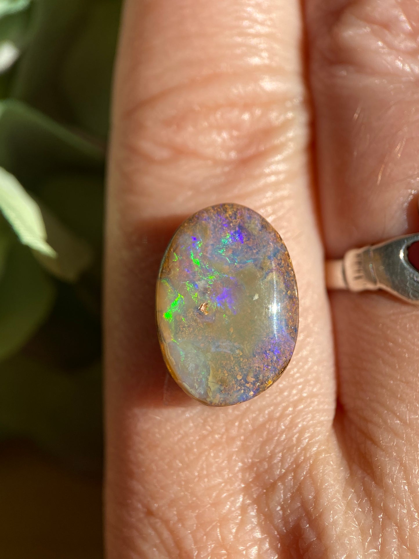 Purple And Green Boulder Opal